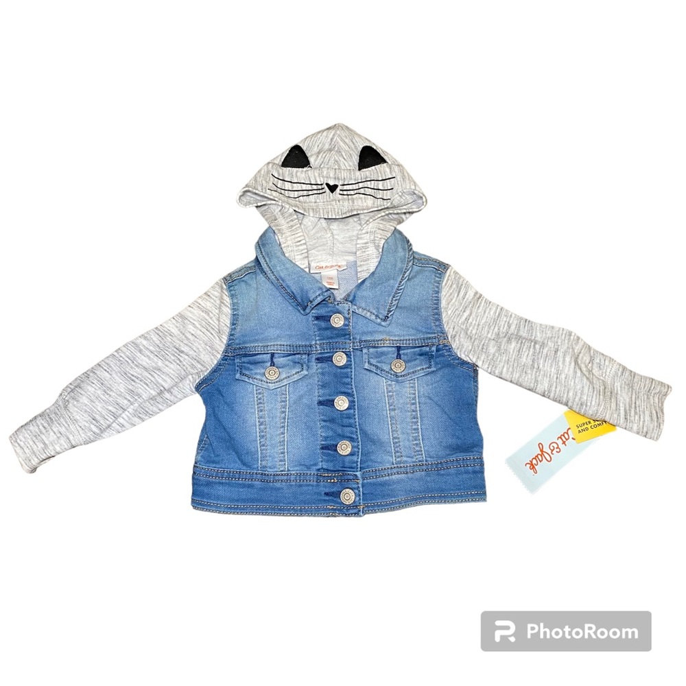 Toddler girl hooded jean jacket. 12 months by cat & jack.